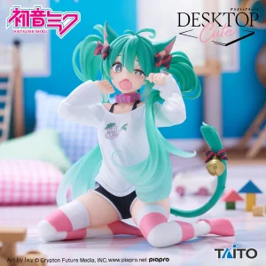 Vocaloid Taito Desktop Cute Hatsune Miku Nekomimi T-Shirt ver. [Nouveauté]