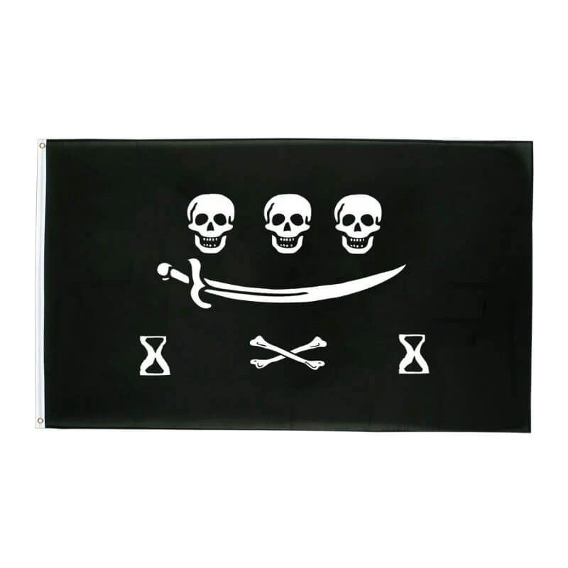 Drapeau Pirate - 3 Tête Stylisé